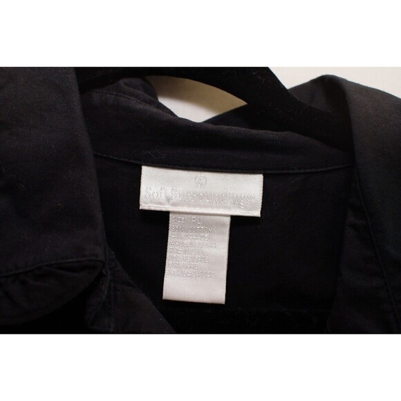 Soft Surrounding PL black button down shirt office business casual Goth Witchy - Picture 3 of 5
